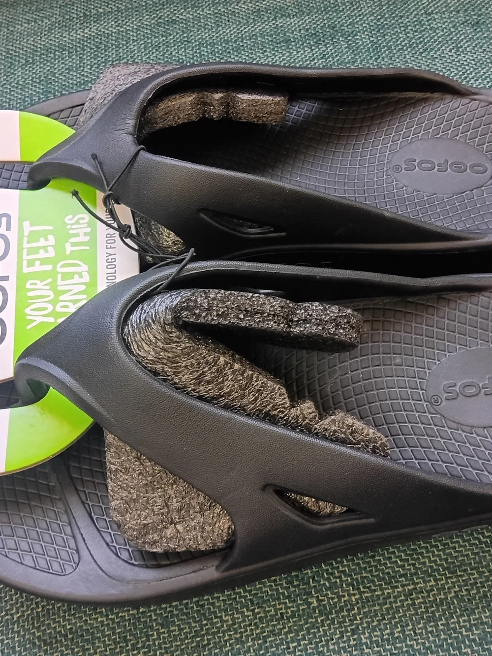 OOFOS OOahh Recovery Slide Sandals Black Unisex M5/W7 EU 38 New with Tags
